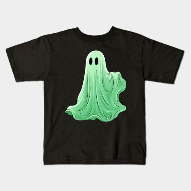 Green Ghost Slime Kids T-Shirt by DarkAgeArt